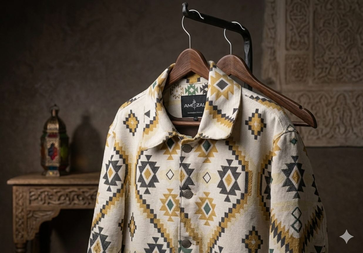 AMGZAL jackets in a Marrakech riad