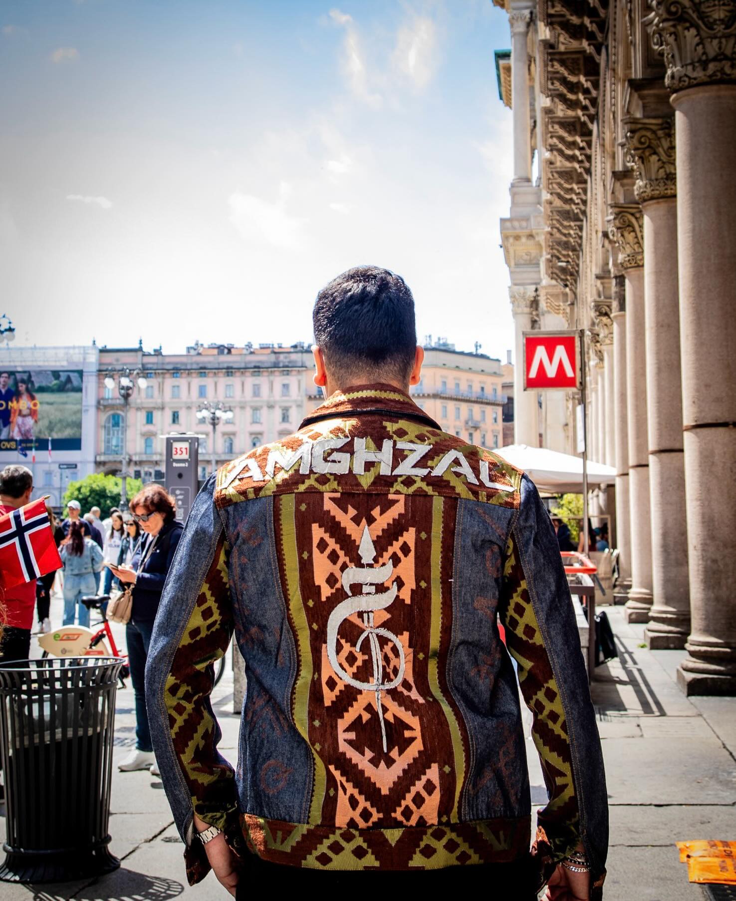 AMGZAL hand-embroidered denim jacket